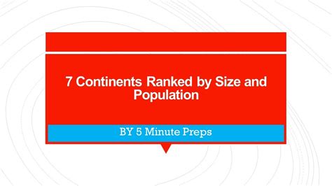 7 Continents Ranked By Size And Population General Knowledge Youtube