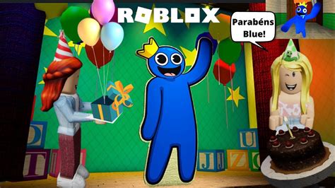 Roblox Fizemos Uma Festa De Anivers Rio Para O Bicho Azul Rainbow