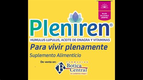 Pleniren Suplemento Alimenticio Farmacias Botica Central Youtube