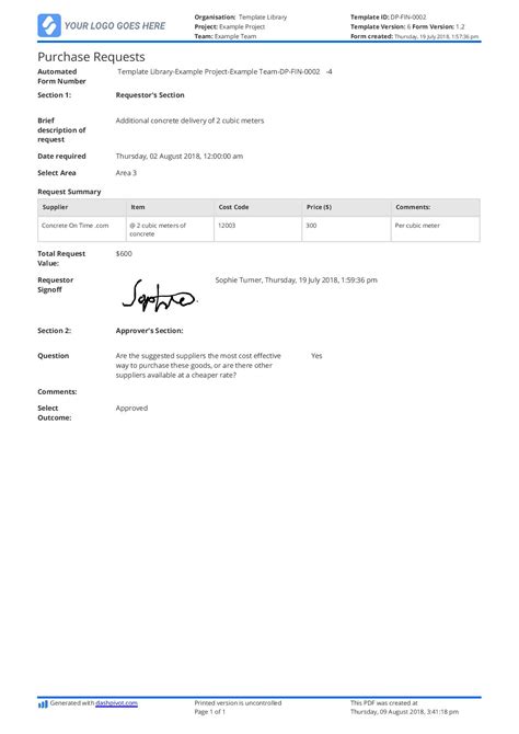 Purchase Request Form Template Better Than Word Doc Pdf And Excel