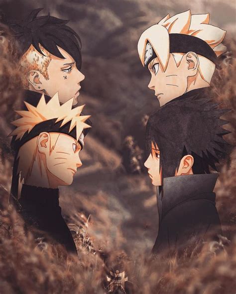 Naruto Uzumaki Saske Uchiha Boruto And Sarada Naruto And Sasuke