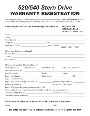 Fillable Online Warranty Registration Form Indd Fax Email Print Pdffiller