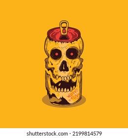 Beer Can Shape Skull Vector Illustration Stock Vector Royalty Free