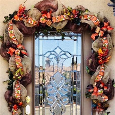 Fall Front Door Garland Farmhouse Front Door Garland Autumn Door