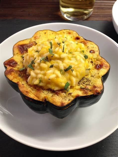 Butternut Squash Risotto Stuffed Acorn Squash Davenports Daily Delights