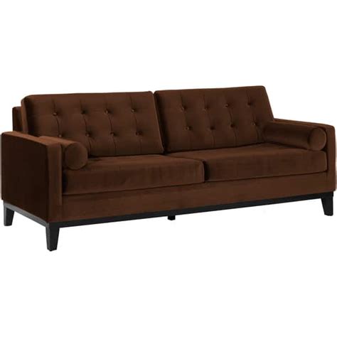 Modern Brown Velvet Sofa Overstock 4859407