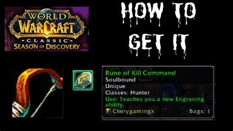 Hunter Rune Guide Sod Get Kill Command Rune In Season Of Discovery