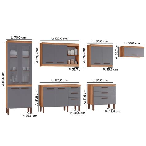 Cozinha Completa Modulada Tuboarte Gata Mdf Balc Es