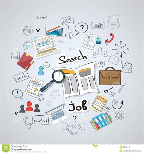 Business Searching Job Newspaper Classified Stock Vector Illustration Of Employee Hiring