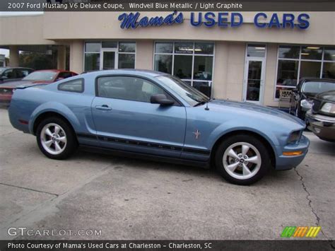 Windveil Blue Metallic 2007 Ford Mustang V6 Deluxe Coupe Light Graphite Interior Gtcarlot