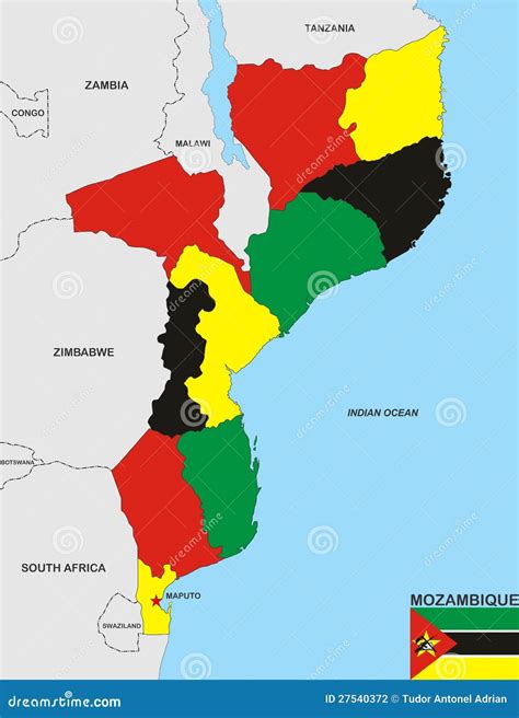 Mozambique map stock illustration. Illustration of country - 27540372