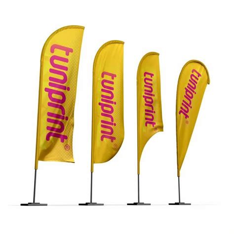 Oem Advertising Custom Flying Banners Outdoor Teardrop Flag Pole Beach Feather Flag Banner