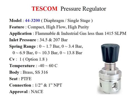 Self Regulating Valves Gamako Ekakarsa TESCOM Pressure Regulator