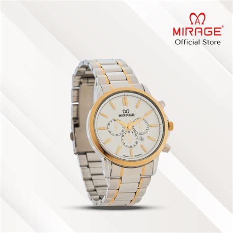 Jual Mirage Jam Tangan Pria Analog 8789 M Silver Gold Original