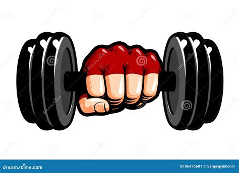 Heavy Dumbbell In Hand Cartoon Gym Bodybuilding Weightlifting