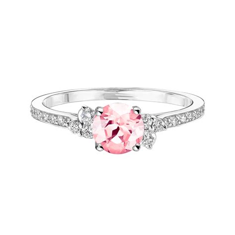 Bague Or Blanc Tourmaline Baby Everbloom Mm Pav E Gemmyo