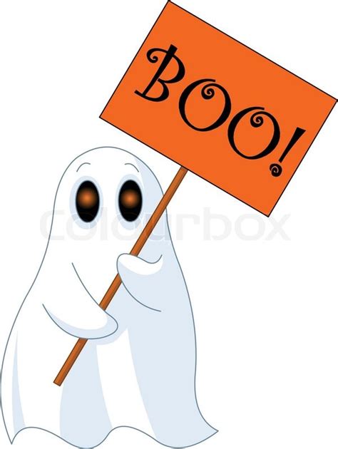 Illustration Of Very Cute Ghost With Stock Vector Colourbox