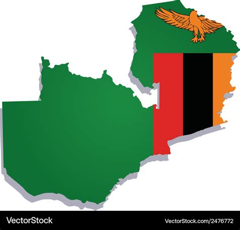 Zambia africa map flag Royalty Free Vector Image