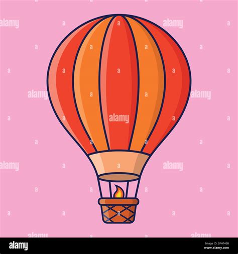 Hot Air Balloon Vector Colorful Air Balloon Illustration Cartoon Air