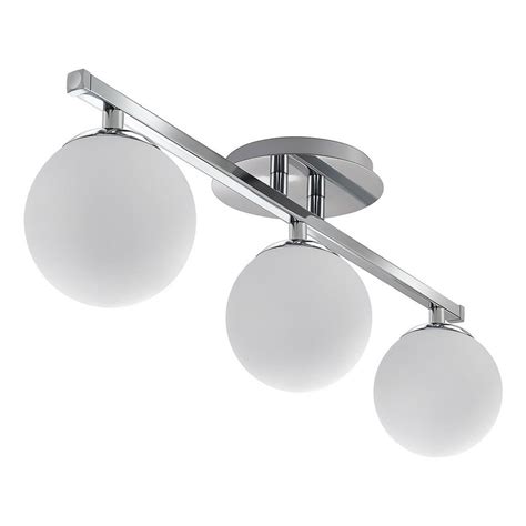 Luz Desing Plafon Luces Barral Elyn Cromo Globo Cm Opal E Rosca