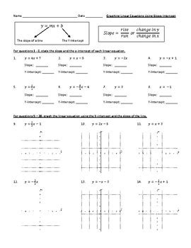 Easy Y Mx B Worksheets Free Printable - Tedy Printable Activities