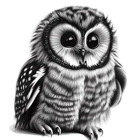 Cute Fluffy Baby Owl Graphic Creative Fabrica