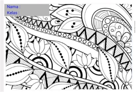 detail gambar mewarnai batik koleksi nomer