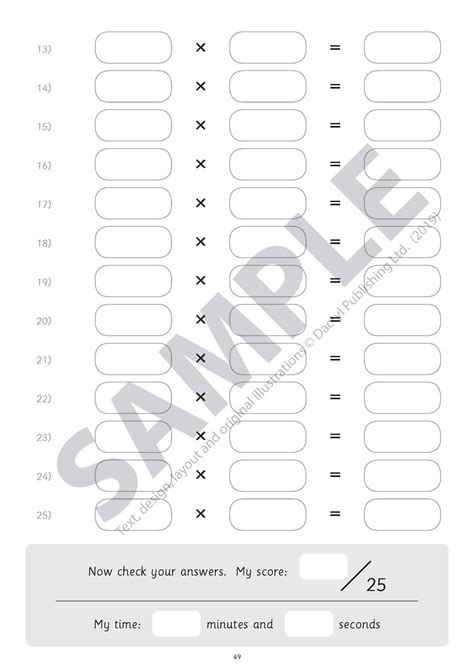 Multiplication Times Tables Check Practice - Times Tables Worksheets