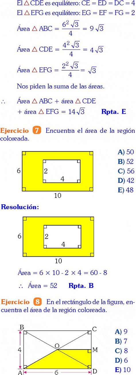 Areas Y Perimetros Problemas Resueltos De Secundaria O Media Pdf Y