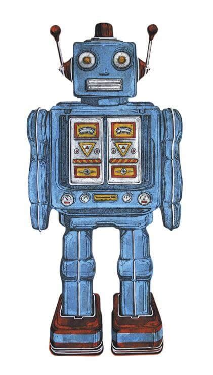 Blue Robot Barry Goodman Limited Edition Print For Arts Sake