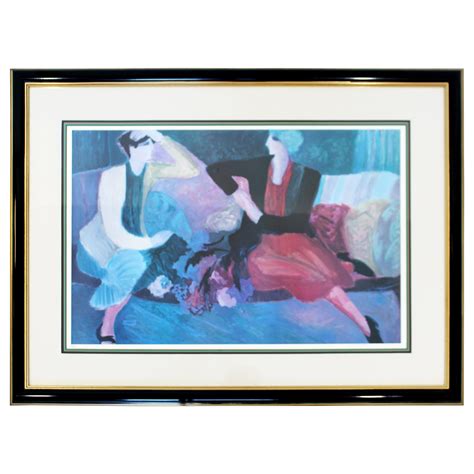 Mid Century Modern Barbara A Wood Framed Signed Lithograph For