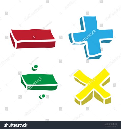 Freehand Drawn Cartoon Math Symbols Illustration Stock Vector Royalty