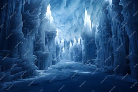 Premium AI Image | Fantasy winter scene with ice cave