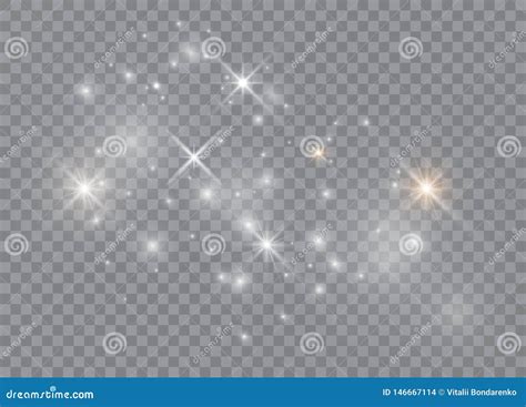 White Sparks Glitter Special Light Effect Vector Sparkles On