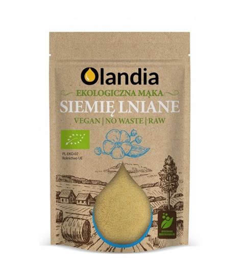 Siemię lniane mielone odtłuszczone mąka z lnu BIO 400 g Olandia