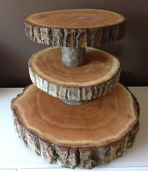 Wood Slice Wedding Cake Stands Wood Roundsstump Cake Stand