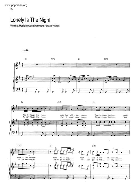 Air Supply Lonely Is The Night Sheet Music Pdf Free Score Download ★