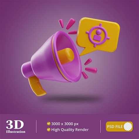 Ilustración de audiencia de marketing digital 3d Archivo PSD Premium