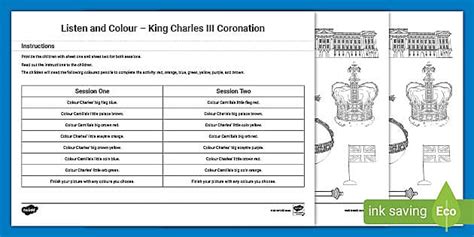 Listen And Colour 4 Key Words King Charles Iii Coronation