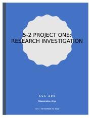 Scs Done Docx Project One Research Investigation Scs