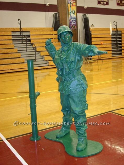 Homemade Plastic Green Army Man Halloween Costume For A Boy