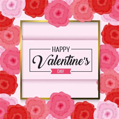 Premium Vector Flowers Decoration To Happy Valentine Celebration