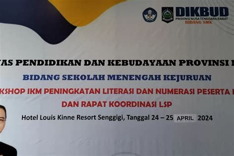 Kepala Dinas Dikbud Ntb Dr H Aidy Furqon M Pd Membuka Kegiatan