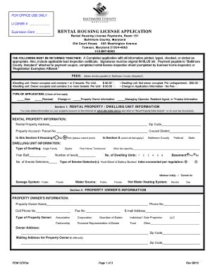 Fillable Online Rental Housing Inspection Application Code Enforcement