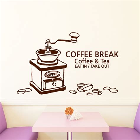 Coffee Shop Sticker Bean Milk Tea Decal Cafe Cup Poster Vinyl Art Wall