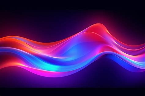 Premium Ai Image Abstract Flowing Neon Wave Background