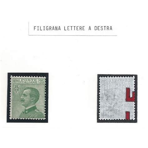 Regno N Cent Verde Filigrana Lettere Mnh Filatelia