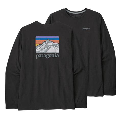 Patagonia Mens Long Sleeve Line Logo Ridge Responsibili Tee Ink Black