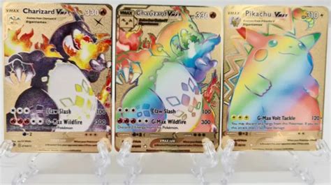 CHAMPION S PATH BLACK Rainbow Charizard Pikachu VMAX Gold Metal Pokemon