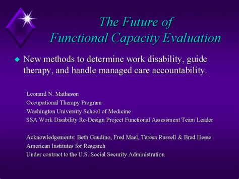 The Future Of Functional Capacity Evaluation